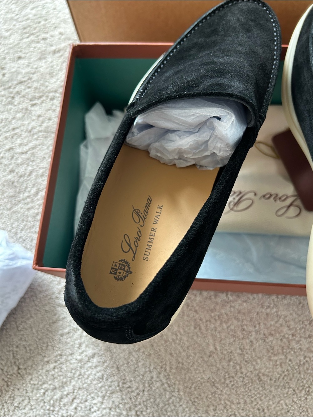 Loro Piana Summer Walk Black Suede - Picture 5 of 10